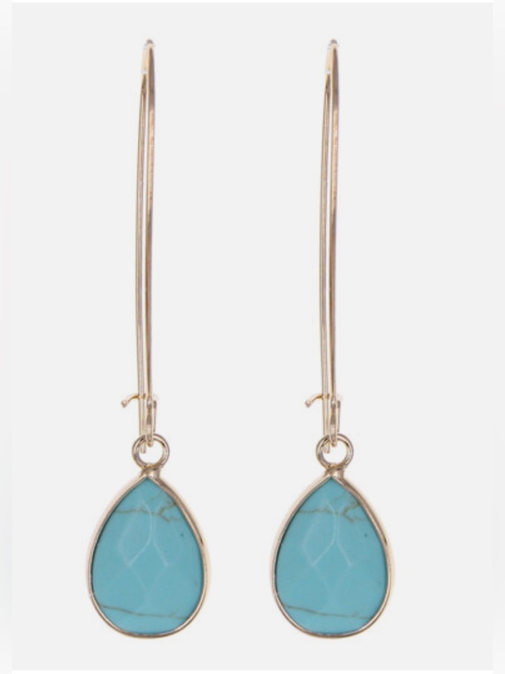 Style & Co. Gold-Tone Teardrop Turquoise Dangle Earrings